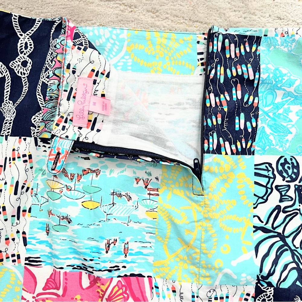 Lilly Pulitzer Patchwork Print Skirt Size 14 - Picture 7 of 10